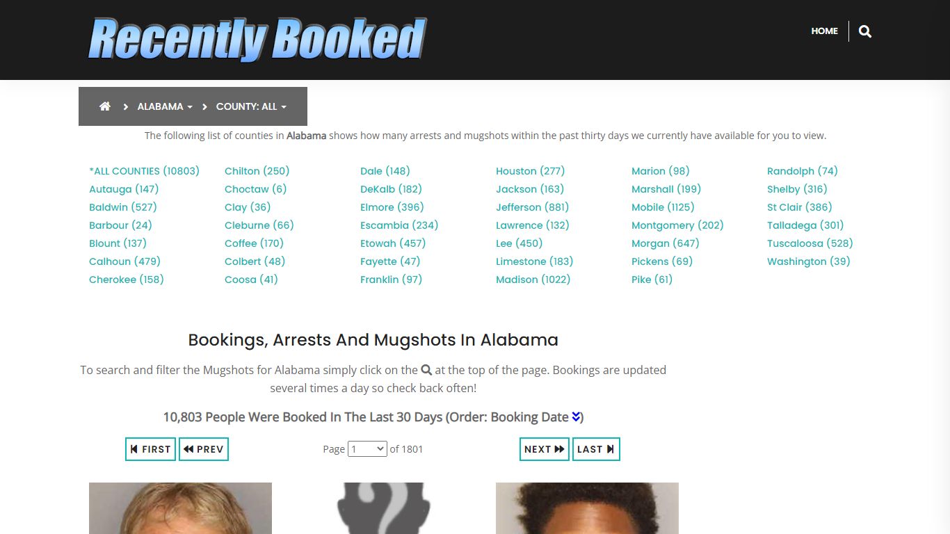 Recent bookings, Arrests, Mugshots in Alabama - Recently Booked